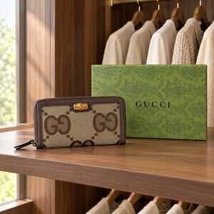 Gucci Bamboo Zip Around Long Wallet